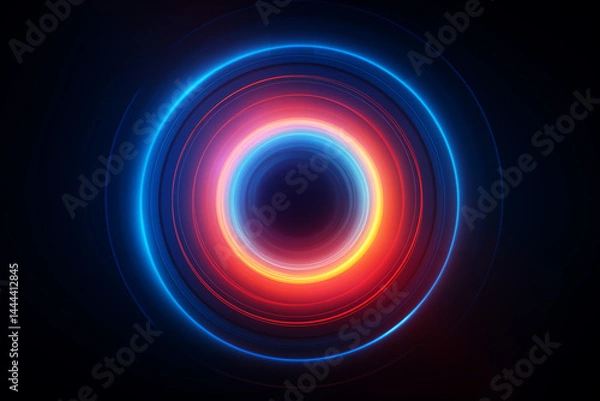 Obraz A glowing circle gradient with a radial blur effect, creating a sense of motion and energy 