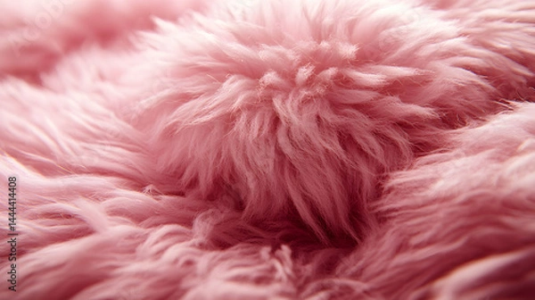 Fototapeta Soft plush pink fabric with a long pile creating a fluffy and cozy texture catching the light