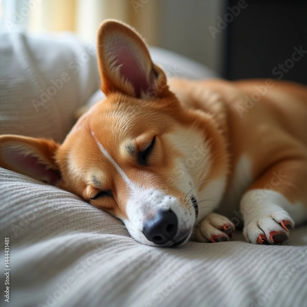 Obraz dog sleeping in bed