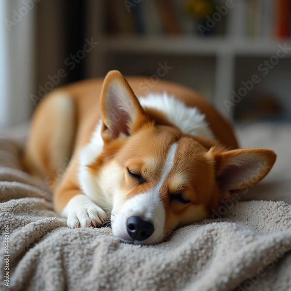 Obraz dog lying on bed
