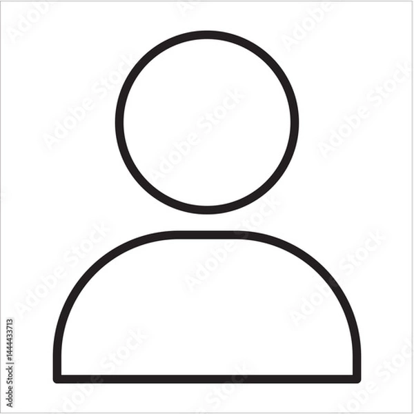 Fototapeta User icon. Blank user profile, avatar account icon. Blank photo profile symbol. Vector illustration thin line design.
