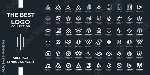 Obraz Mega logos collection, Abstract letter design concept for branding. Future shape logo usable for business, corporate and technology.