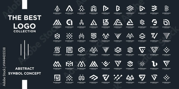 Obraz Mega logos collection, Abstract letter design concept for branding. Future shape logo usable for business, corporate and technology.