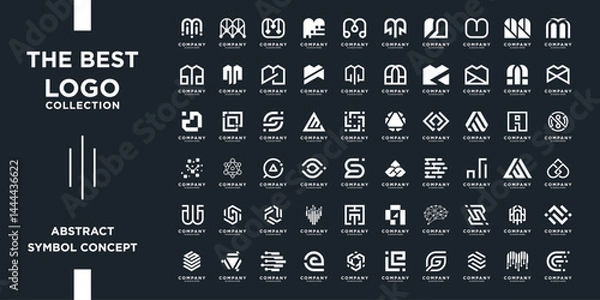 Obraz Mega logos collection, Abstract letter design concept for branding. Future shape logo usable for business, corporate and technology.