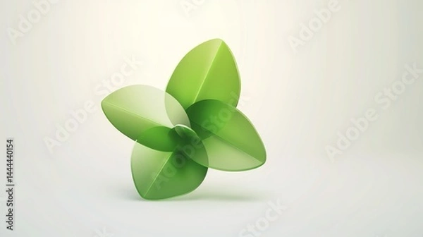 Fototapeta A vivid green three - leaf clover stands out distinctively against a pure white background, serving as a perfect visual for luck and nature concepts. The clover, with its fresh and healthy appearance,