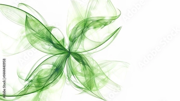 Obraz A vivid green three - leaf clover stands out distinctively against a pure white background, serving as a perfect visual for luck and nature concepts. The clover, with its fresh and healthy appearance,
