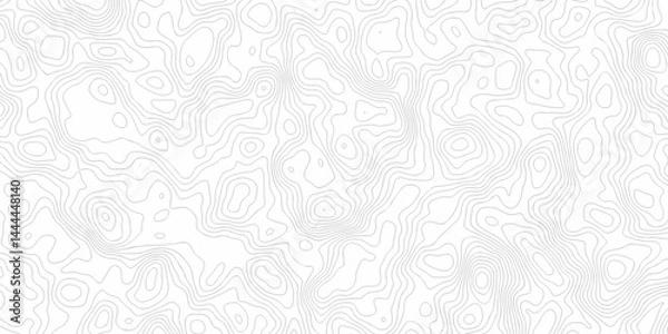 Fototapeta Abstract curve grid map and topo contour map on white background, Topographic contour lines. Seamless pattern with lines Topographic map. Geographic mountain relief diagram line wave carve design.