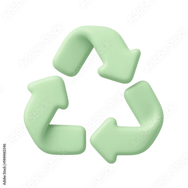 Obraz Eco-Friendly Symbol of Sustainability: A minimalist, photorealistic representation of the universal recycling symbol, embodying the essence of eco-consciousness.