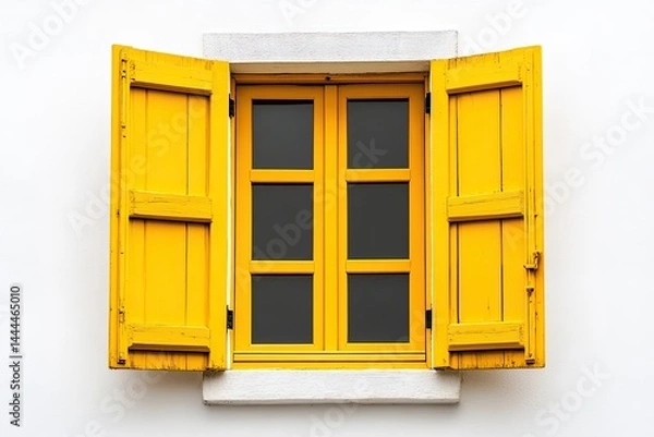 Obraz yellow window on a white wall