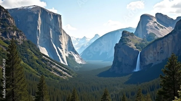 Obraz Cascading Waterfalls: A Mountain Oasis