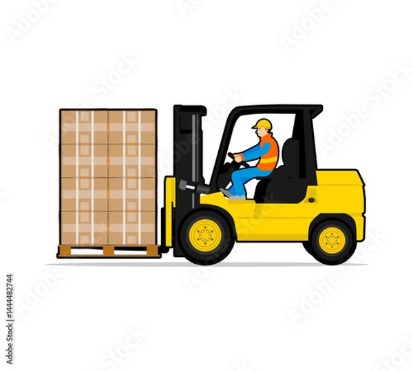 Obraz forklift operation vector illustration