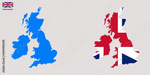 Obraz United Kingdom map vector isolated on transparent background