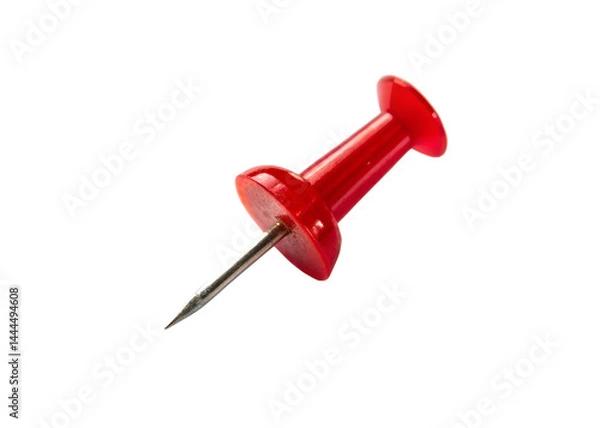 Fototapeta Red push pin on a transparent background