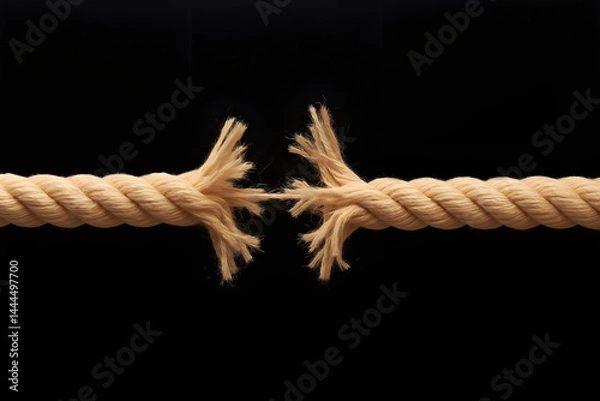 Fototapeta Snapping rope on black background