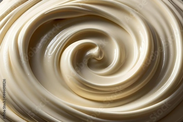 Fototapeta High-angle full-frame close-up shot of melted vanilla swirl background	