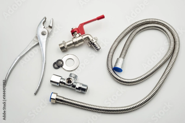 Obraz Essential plumbing repair kit for quick home maintenance and fixing leaks efficiently