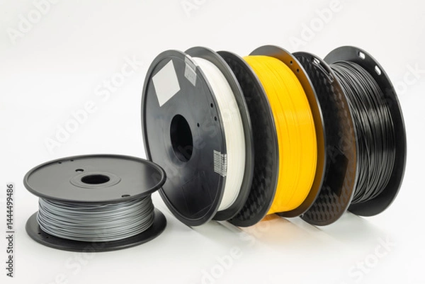 Obraz Multi color ABS printer filament on spools for 3D printing applications