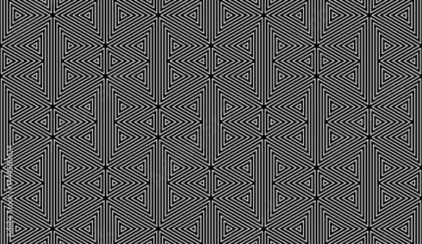 Fototapeta Abstract geometric pattern with crossing lines on background. Seamless linear rapport. Stylish fractal texture. Swatch to fill background, laser engraving and cutting.abstract wallpaper illustration.