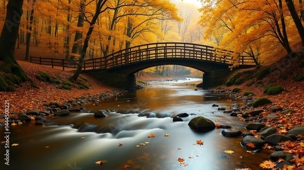 Obraz Golden Serenity: Autumn's Reflection