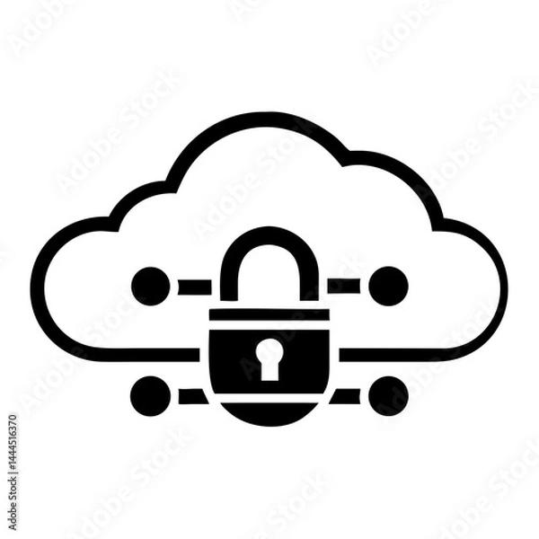Fototapeta Secure Vault Logo with Snap Lock Icon in Blue Grey Gradient for Cloud Storage and Cybersecurity Branding Vector