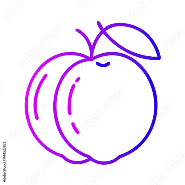 Obraz peach line icon