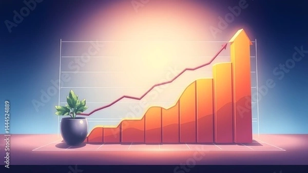 Fototapeta A retirement fund chart showing projected growth
