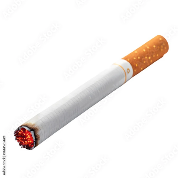 Obraz Smoking Cigarette Image Lit Cigarette Stock Photo isolated on transparent background