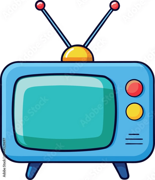 Fototapeta Vintage Retro Television Vector Illustration for Graphic Design – Classic TV Icon, Nostalgic Media Broadcast Artwork, and Timeless Entertainment Symbol