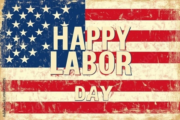 Obraz Words "HAPPY LABOR DAY" on American flag background