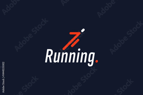 Obraz Running logo vector icon illustration