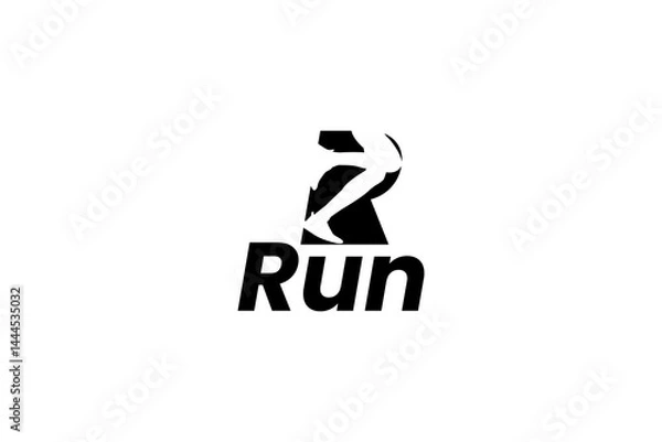 Obraz Running logo vector icon illustration