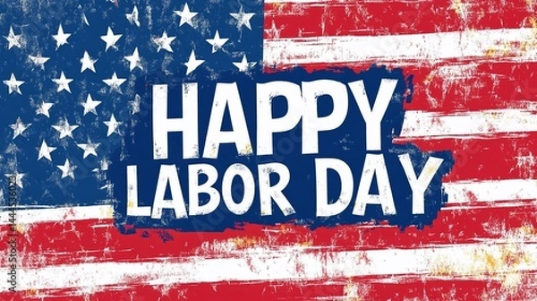 Obraz Words "HAPPY LABOR DAY" on American flag background
