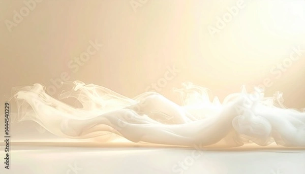 Fototapeta Dynamic ethereal flow abstract space digital art light and shadow aerial perspective visual serenity