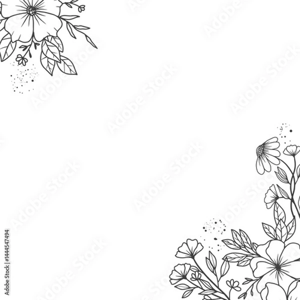 Obraz Elegant Floral Frame Corner Design Illustration