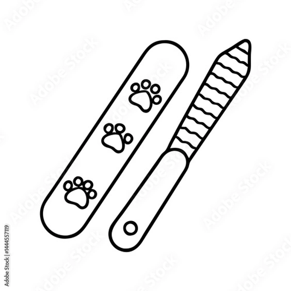 Fototapeta pet nail file icon, pet nail file line art - simple line art of pet nail file, perfect for pet nail file logos and icons
