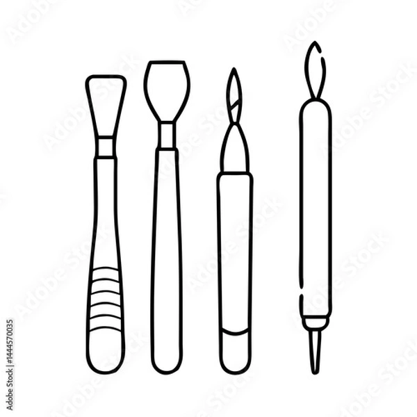 Obraz sculpting tools icon, sculpting tools line art - simple line art of sculpting tools, perfect for sculpting tools logos and icons