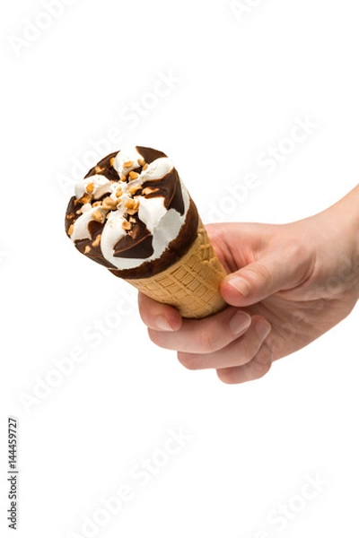 Fototapeta Gelato Cornetto in Mano - Eis cream