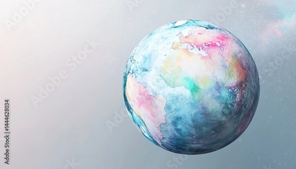 Fototapeta Colorful artistic representation of a planet earth.