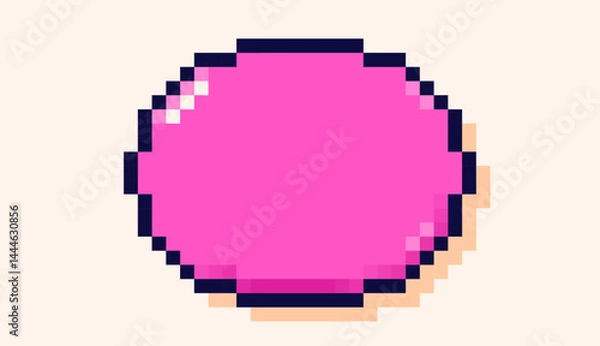 Obraz Single pixel art speech bubble with magenta background.