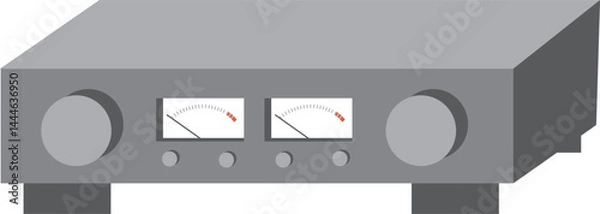 Obraz シンプルで平面的なプリメインアンプのベクターイラスト