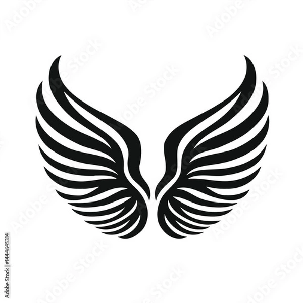 Fototapeta wing logo design black and wihet