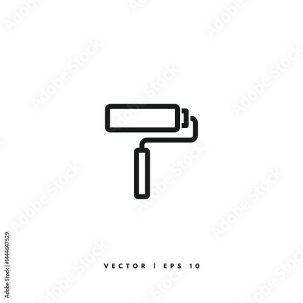 Fototapeta Paint Roller Icon. Editable Stroke