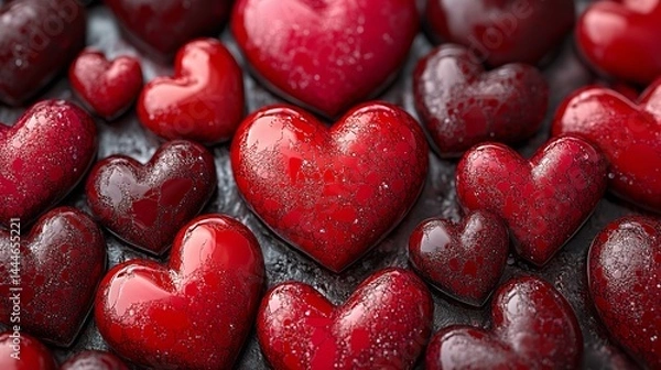 Fototapeta Seamless vector heart pattern repeatable Valentine