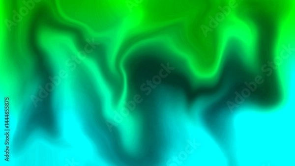 Fototapeta Green and turquoise fluid gradient digital texture background.