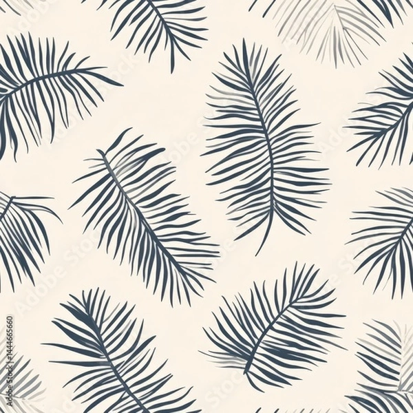 Obraz Elegant tropical leaf pattern enhancing summer vibes in decorative textiles for a lush jungle aesthetic