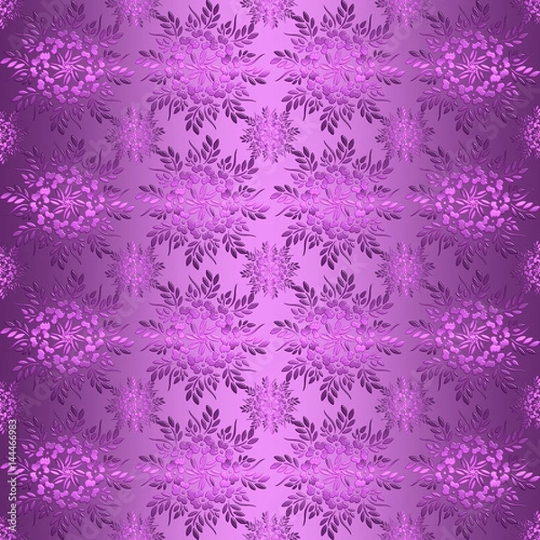 Obraz floral retro purple pattern