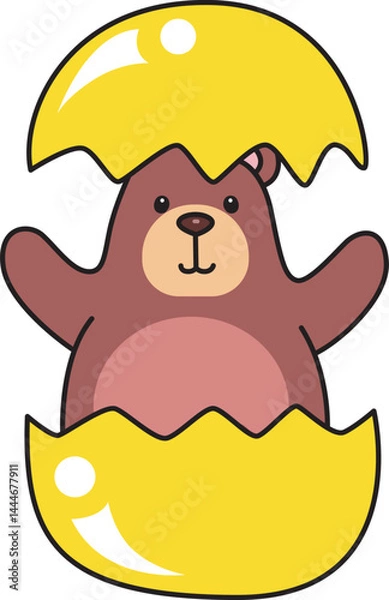 Obraz Illustration of cute bear icon.
Funny bear in daily activities elements.
