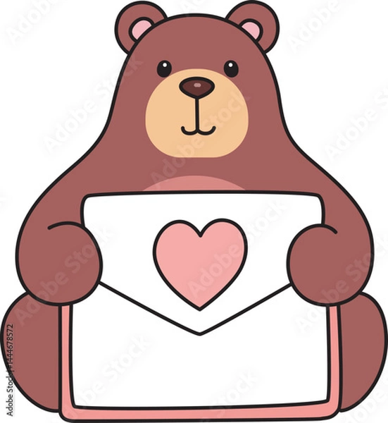 Obraz Illustration of cute bear icon.
Funny bear in daily activities elements.
