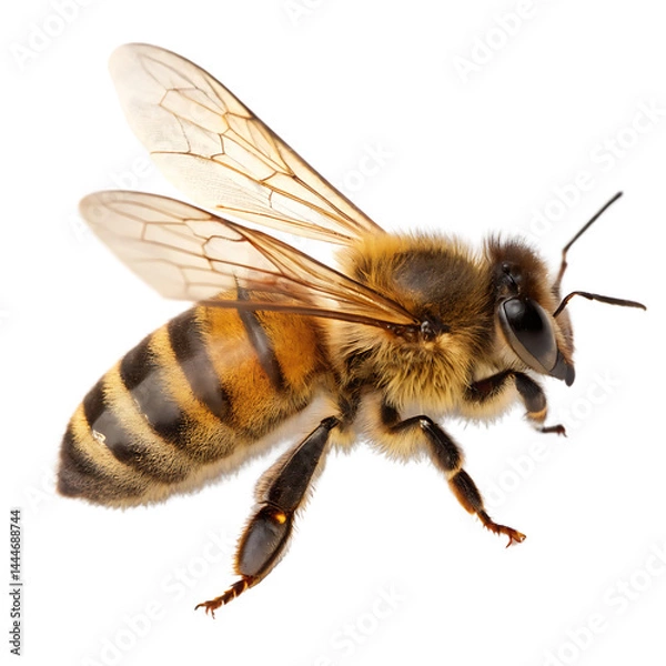 Fototapeta A bee isolated on a transparent background