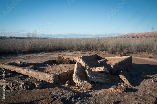 Obraz Abandoned Ghost city St Thomas in Lake Mead national recreation area, Nevada